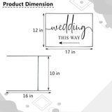 3 Packs Wedding Direction Arrow Signs with H Stakes,12 X 17