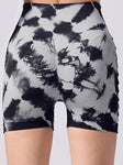 Tie-Dye Side Bow Hollow High Waist Hip  Fitness Yoga Shorts