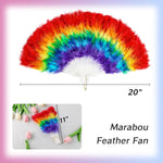 Feather Rainbow Fans Handheld 