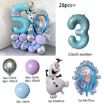 28Pcs  Frozen Princess Elsa Balloons 