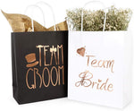 12Pcs Wedding Party Paper Gift Bags 6 Bridesmaid 6 Groomsmen Gift Bags