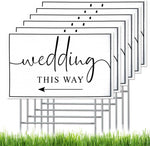 3 Packs Wedding Direction Arrow Signs with H Stakes,12 X 17