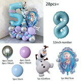 28Pcs  Frozen Princess Elsa Balloons 