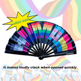 Rainbow Folding Fan Pride Hand Held Fan 