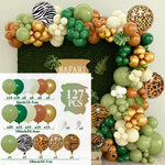 Jungle Safari Birthday Party Animal Balloon Garland Arch Kit Deer Pattern Kid Boy Baby Shower Decoration Latex Balloons Supplies