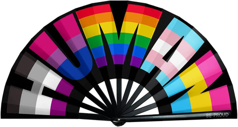 Rainbow Folding Fan Pride Hand Held Fan 