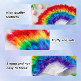 Feather Rainbow Fans Handheld 