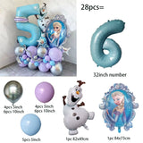 28Pcs  Frozen Princess Elsa Balloons 