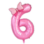 1Pc Large 40Inch Number Pink Foil Balloon with Bow