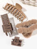 8Pcs Neutral Colors Hair Clips