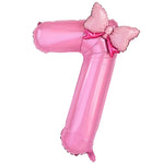 1Pc Large 40Inch Number Pink Foil Balloon with Bow