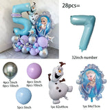 28Pcs  Frozen Princess Elsa Balloons 