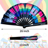 Rainbow Folding Fan Pride Hand Held Fan 