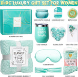 Birthday Gifts for Women Self Care Gifts Get Well Soon Gifts, Ocean Relaxing Spa Gifts Basket Care Package W/ Luxury Flannel Blanket, Unique Mothers Day Gifts Idea for Mom Her Friends Sister Wife