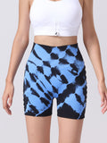 Tie-Dye Side Bow Hollow High Waist Hip  Fitness Yoga Shorts