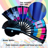 Rainbow Folding Fan Pride Hand Held Fan 