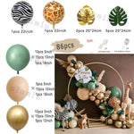 Jungle Safari Birthday Party Animal Balloon Garland Arch Kit Deer Pattern Kid Boy Baby Shower Decoration Latex Balloons Supplies