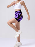 Tie-Dye Side Bow Hollow High Waist Hip  Fitness Yoga Shorts