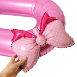 1Pc Large 40Inch Number Pink Foil Balloon with Bow