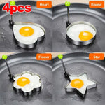 New Stainless Steel Fried Egg Mold Heart Pancake Maker Breakfast Baking Omelette Rings Cooking Tools Kitchen Accessories Gadget