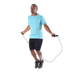 Adjustable Weighted Jump Rope, Adjusts up to 9' Length, Black