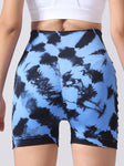 Tie-Dye Side Bow Hollow High Waist Hip  Fitness Yoga Shorts