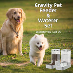 Gravity Pet Feeder and Water Dispenser Set